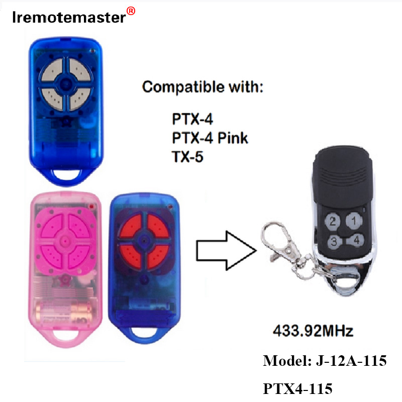 Kwa PTX4 433.92 MHz Gate Garage Door Remote Control Rolling Code