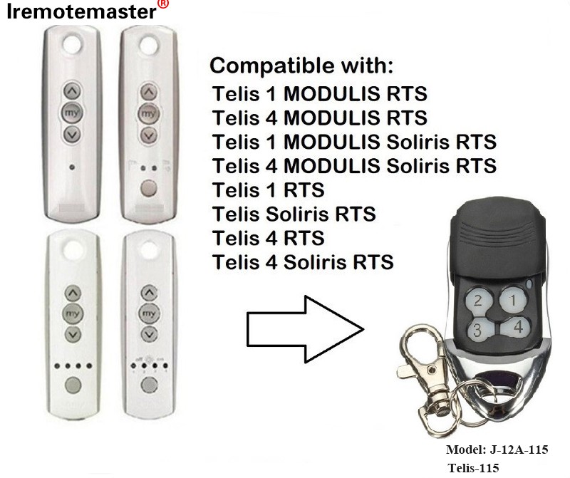 Kwa Telis 1 RTS Telis Soliris RTS 4 RTS Garage Door Door Remote Control 433.42MHz